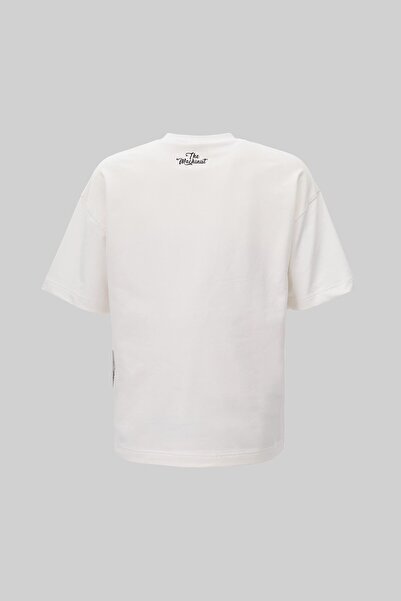 Machinist Ανδρικό μπλουζάκι από χαρτί με στάμπα Oversize εκρού