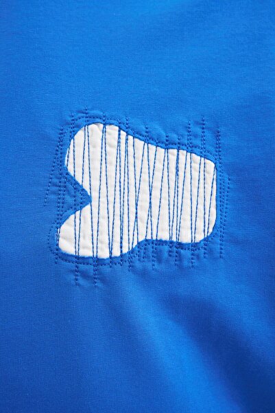 Machinist Чоловіча м'яка сорочка великого розміру з клаптями та швами, блакитного кольору