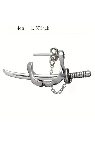 MİLALAZO أقراط سيف الساموراي للأظافر مستوحاة من الطراز القديم