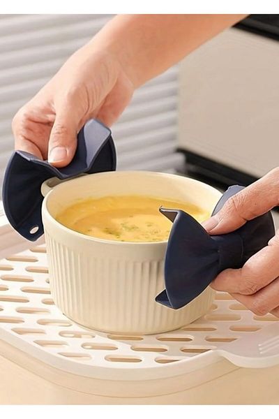 Anadolu Saray Silicone Casting Pan Pot 2 Pieces Fireproof, Arrestable, Bow Shaped