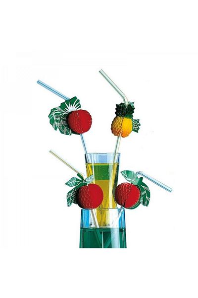 LEONE Set of 100 fruit cocktail straws, 24 cm
