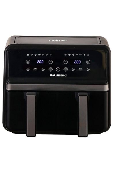 Hausberg Friteuza Dubla Cu Aer Cald Hb-2373ng, 2400w, 8.4l, Termostat Cu Afisaj Led, Digital, 14 Programe