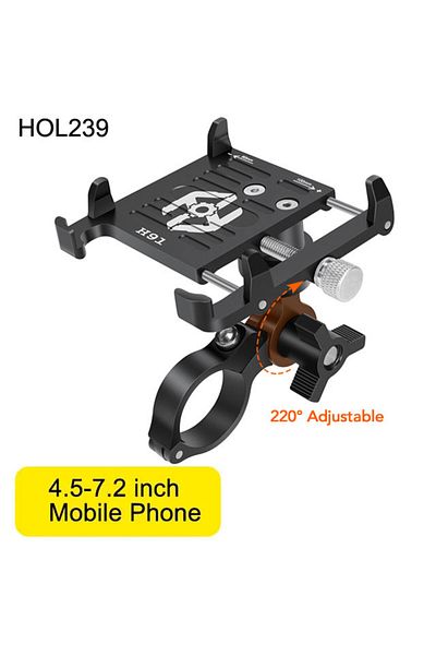 Choice HOL239 BLA NEWBOLER MTB Phone Mount Stand Bicycle Holder 360° Rotatable Aluminum Adjustable Bike Pho