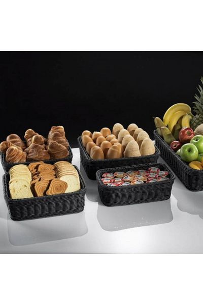 LEONE Black serving basket, Vanity, 32.5x17.5x10 cm