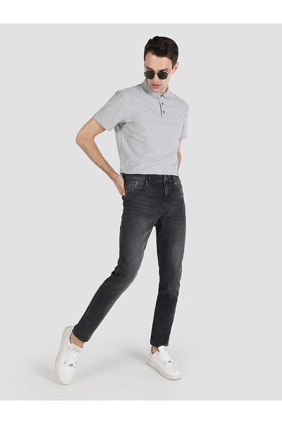 Colin's Ryan 035 Black Men's Trousers - High Waist, Super Slim Fit, Skinny Leg