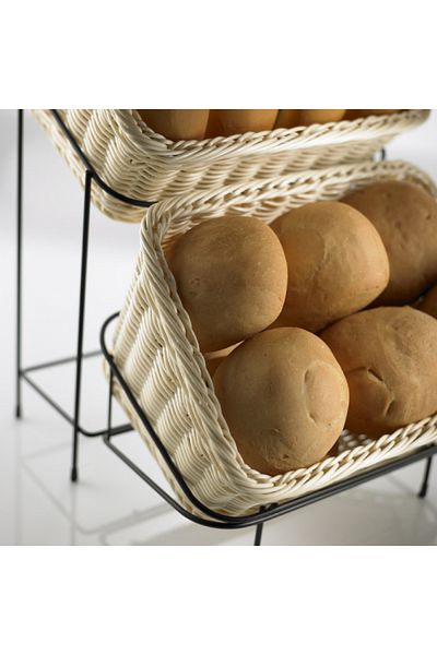 LEONE Set of 2 serving baskets with stand, 34x24x11/18 cm