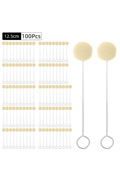 QJH 12.5cm-100Pcs 20-200 Pcs Wool Daubers, Practical Ball Brush Set, Leather Dye Tool with Metal Handle