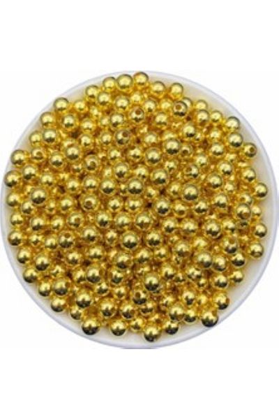 PASAMİA 8 mm Gold Color Pearl Without Holes 25 g (80-85 Pieces)