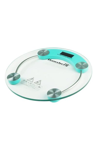 Hausberg Tělesná váha HB-6000BL, LCD displej, automatické vypnutí, indikátor baterie, 180 kg, sklo, modrá