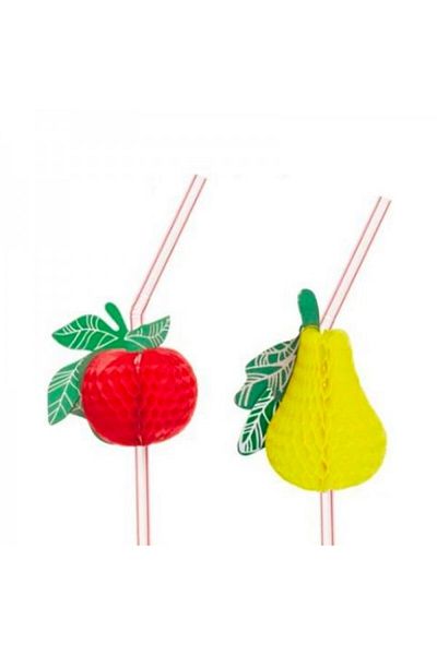 LEONE Set of 100 fruit cocktail straws, 24 cm