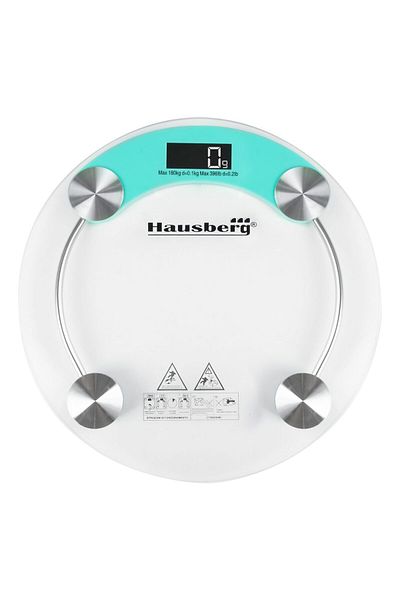 Hausberg Ζυγαριά σώματος HB-6000BL, οθόνη LCD, αυτόματο κλείσιμο, ένδειξη μπαταρίας, 180 kg, Γυαλί, Μπλε