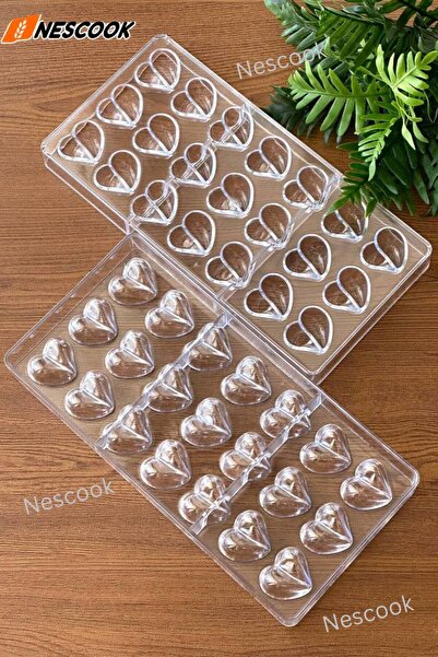 Neskuk قالب شوكولاتة بولي كربونات على شكل قلب