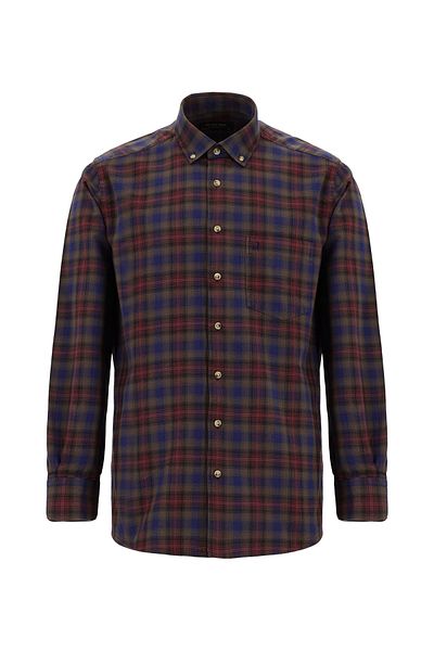 Abdullah Kiğılı Long Sleeve Regular Fit Lumberjack Plaid Button Collar Cotton Shirt