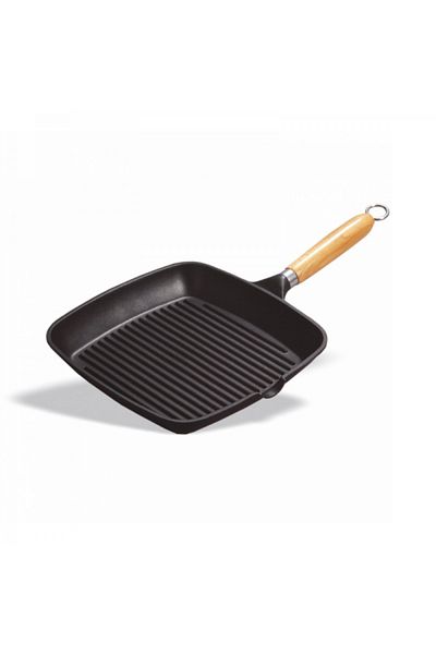 Pujadas Tigaie tip grill antiaderenta din aluminiu alimentar turnat, 29x29 cm