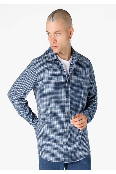 Colin's Cămașă Slim Fit Cămașă albastră cu mânecă lungă pentru bărbați