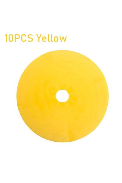 Ninth World 10 PCS  Yellow 10pcs Soccer Flat Cones Marker Disc Basketball Sports Speed Agility Training Markers