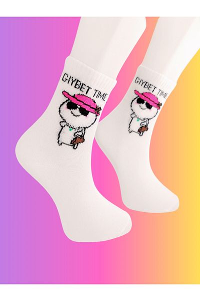 Shuttle Park Unisex κάλτσες γραπτές πολύχρωμες άνετες μοτίβες διασκέδασης και στυλ Ειδικά σχέδια Λευκές κολεγιακές κάλτσες