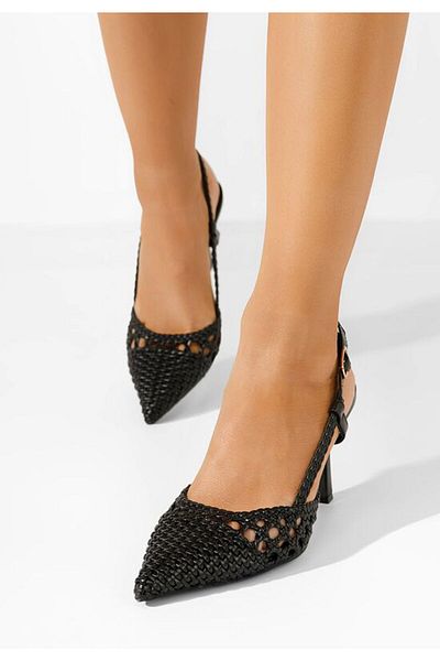 B T Shoes Pantofi stiletto slingback Letira V2 negri