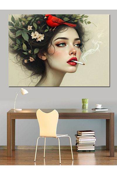 Tablomega Pictură decorativă pentru femei cu coroană de flori