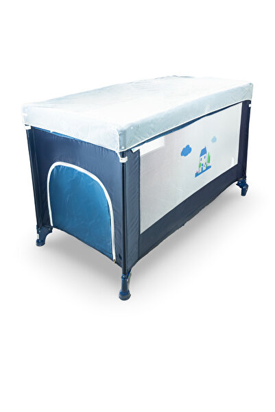 molody حظيرة أطفال محمولة | ناموسية، سحاب، وعجلات | ساحة لعب واسعة | ٠-٣ سنوات | أزرق