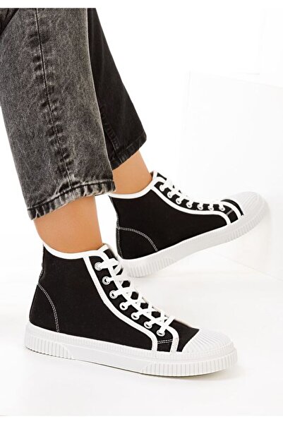 B T Shoes Γυναικεία Ψηλόκορφα Σνίκερς Κανέιρο Μαύρα