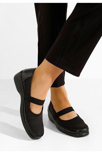 B T Shoes Pantofi cu talpa ortopedica negri Diora