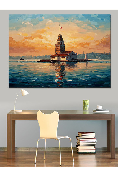 Tablo Mega Kız Kulesi Gün Batımı Dekoratif Tablo