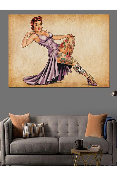 Tablomega Pin-Up Femei Tatuaj Pictură Decorativă