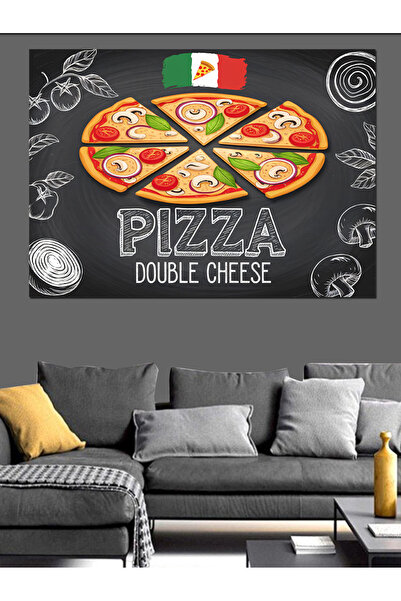 karizmart Lezzetli Çift Peynirli Pizza Dekoratif Tablo