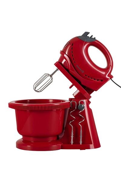 Hausberg Mixer cu bol rotativ Hausberg HB-3519RS, 5 Viteze + turbo, Capacitate 2L, Putere 250W, Rosu