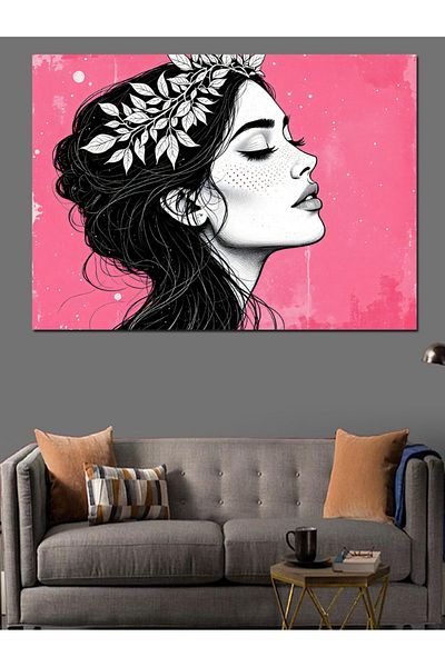 Tablomega Pictură decorativă pentru femei cu coroană de flori
