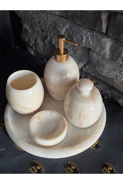 Polen Stone Bal Mermer Oval Model 5’li Banyo Takımı – Polen Stone