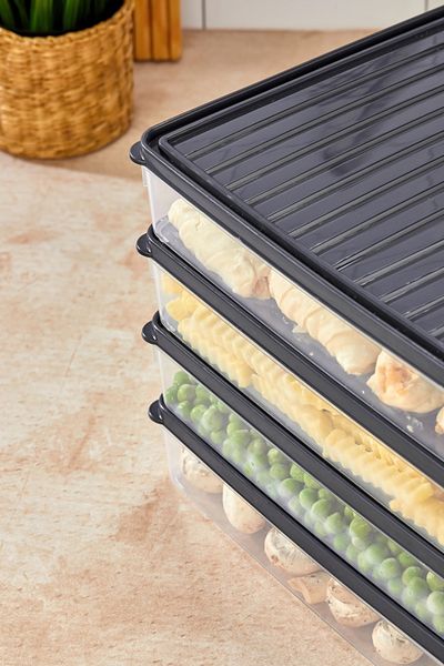 Nefiz Home Refrigerator and Microwave Storage Container Set - Gray (4X2800 ml)