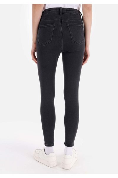 Colin's 759 Lara Skinny Fit, talie mijlocie, picior îngust, pantaloni negri de damă din denim