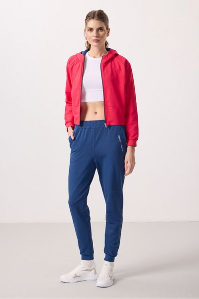 TOMMY LIFE Red Parliament Door Zippered Oversize Women's Tracksuit Suit 95328