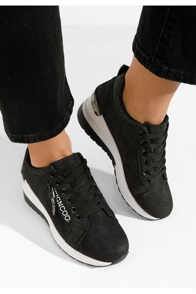 B T Shoes Σεβίμα Μαύρα Σνίκερς Πλατφόρμας