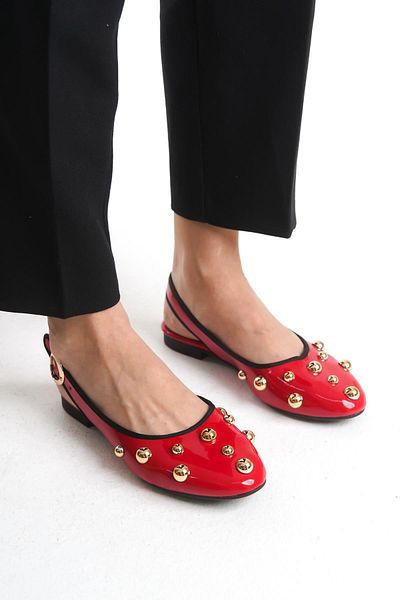 Niloshka Inferno Red Patent Leather Extra Soft Troc Women's Ballerinas