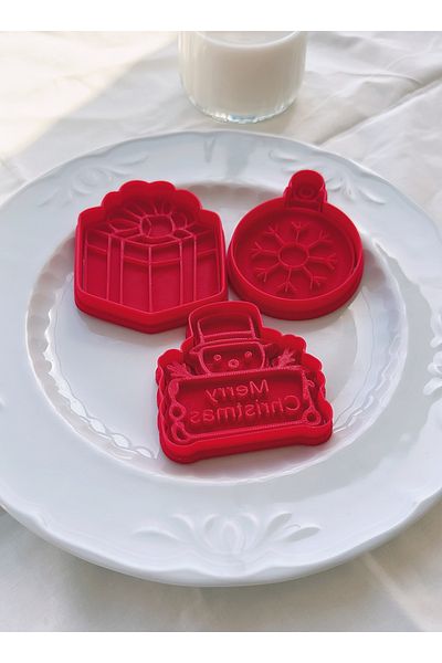 Arsdcraft Christmas Themed 3 Piece Cookie Cutter Set