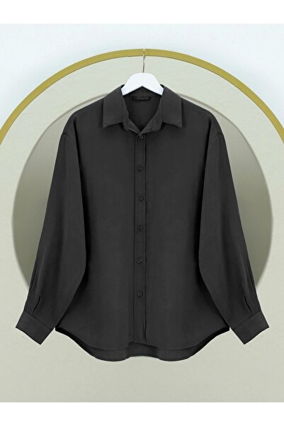 Modamorfo Oval Cut Tencel Cupra Shirt - Black