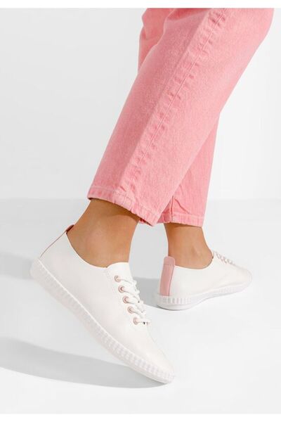B T Shoes Pantofi casual dama Simina V5 albi