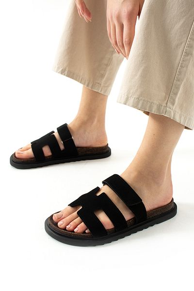 Neva'nın Butiği Merry Velcro Comfortable Sole Suede Women's Slippers