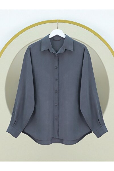 Modamorfo Oval Cut Tencel Cupra Shirt - Smoked