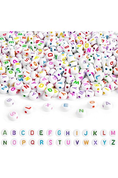 PASAMİA Colorful Letter Beads 25 Gr 180 Pieces