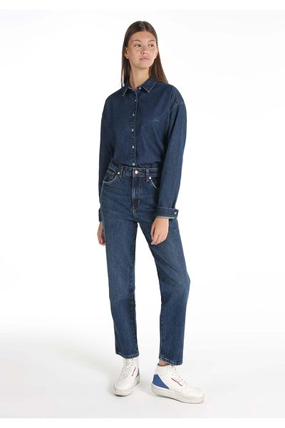 Colin's 884 Pantaloni de damă, albaștri, cu talie înaltă, cu picior drept, Lauren