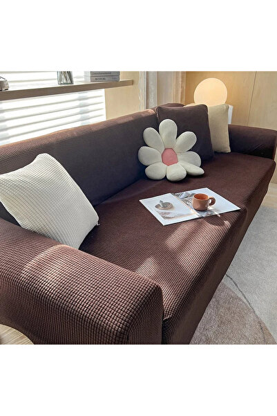 UYUMEV بامبو 3 - غطاء أريكة من الليكرا، أريكة سرير مطاطية قابلة للتمدد، قطعة واحدة. بني فاتح