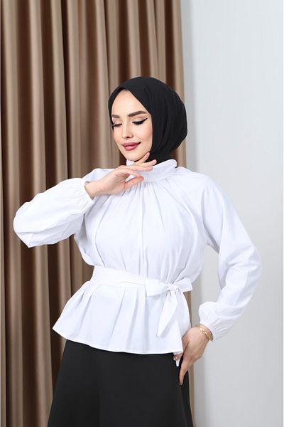 CNG MODA Hijab Belted Shirt