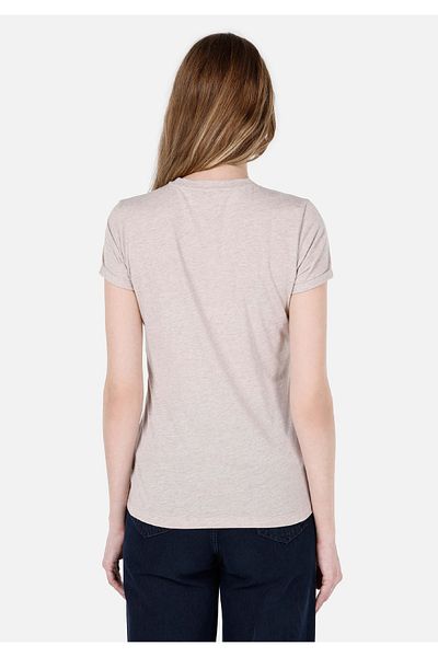 Colin's Tricou gri pentru femei cu mânecă scurtă, cu gât rotund, slim fit