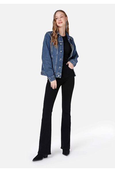 Colin's 772 Pantaloni negri de damă Lonna Slim Fit cu talie mijlocie Bootcut