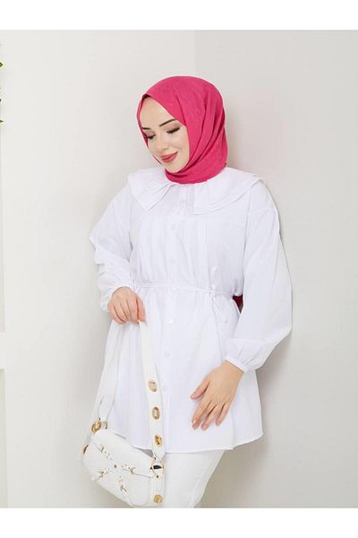moda periy Women's Modest Summer Baby Collar Hijab Tunic