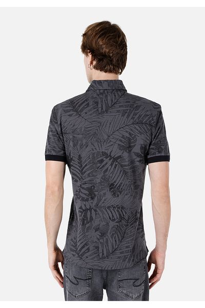 Colin's Regular Fit Polo Neck Printed Men's Anthracite Short Sleeve T-Shirt